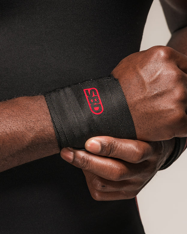 SBD Fabric Weightlifting Wrist Wraps — front view