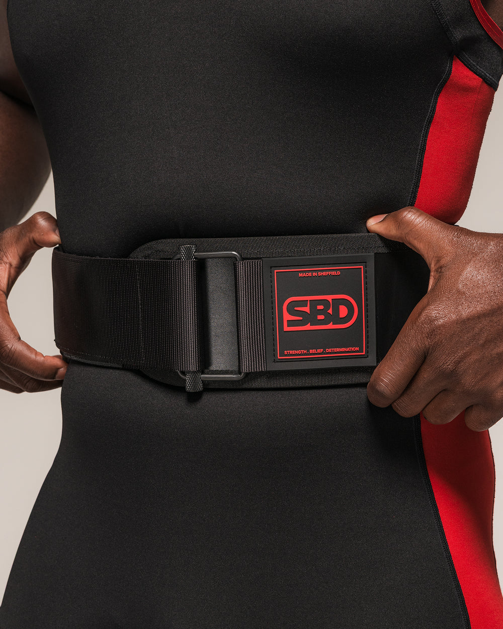 SBD Hybrid Weightlifting Belt — front view