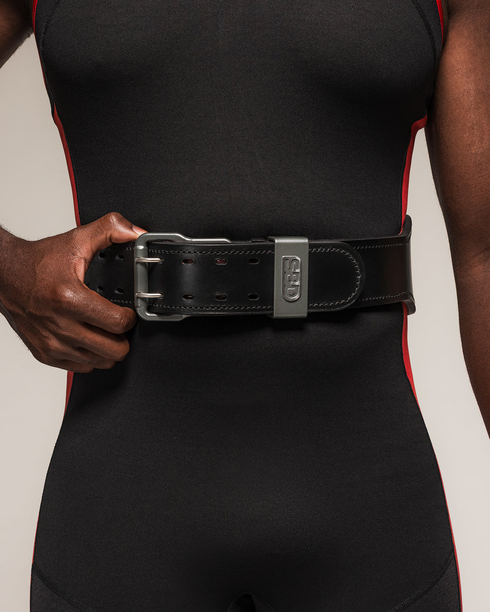 SBD Leather Weightlifting Belt — front view