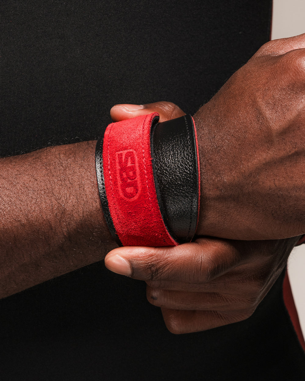 SBD Leather Weightlifting Wrist Wraps — front view